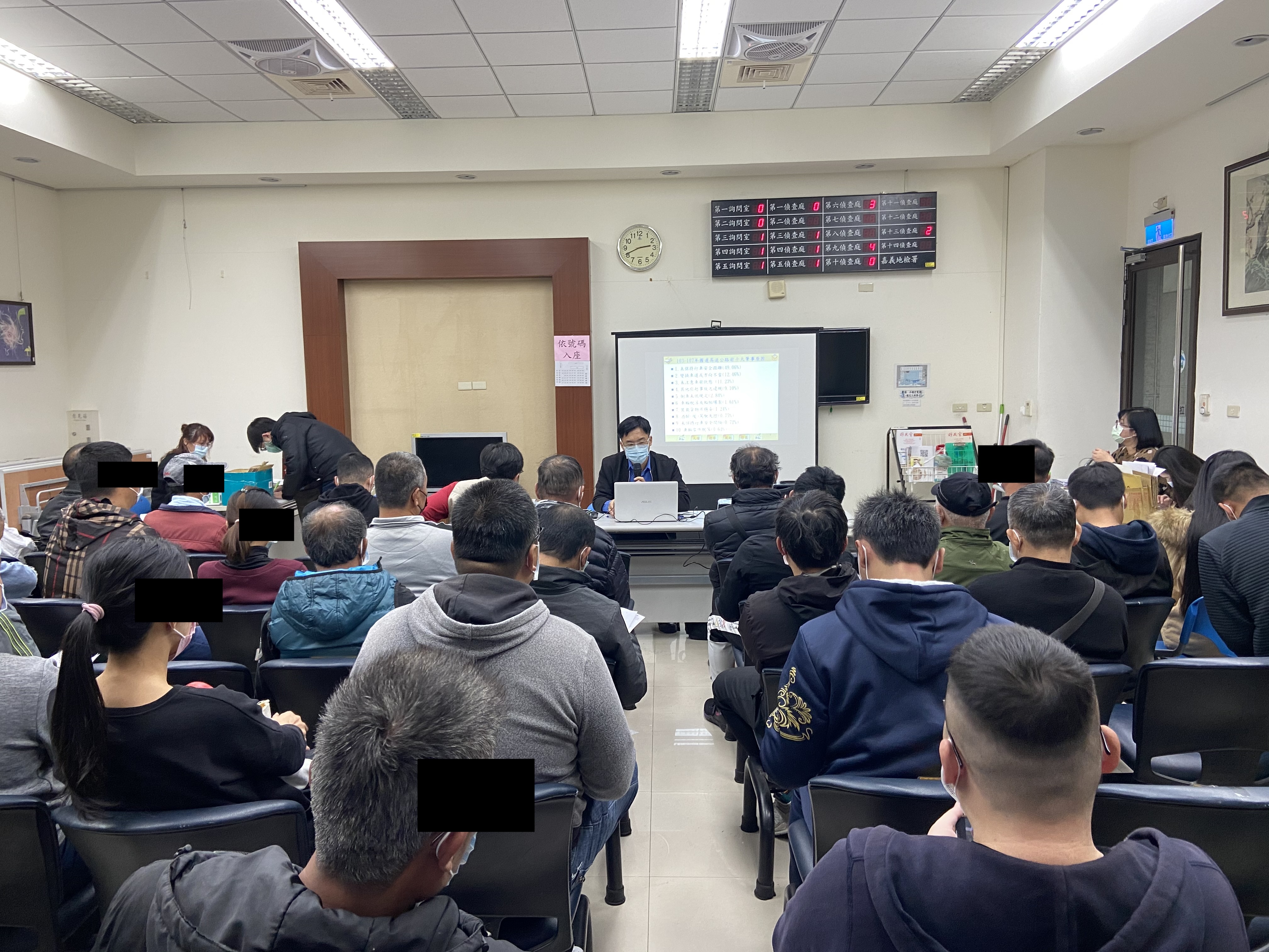 1100113-2.嘉義市警局劉警員首先舉數據向學員說明國道十大肇事原因