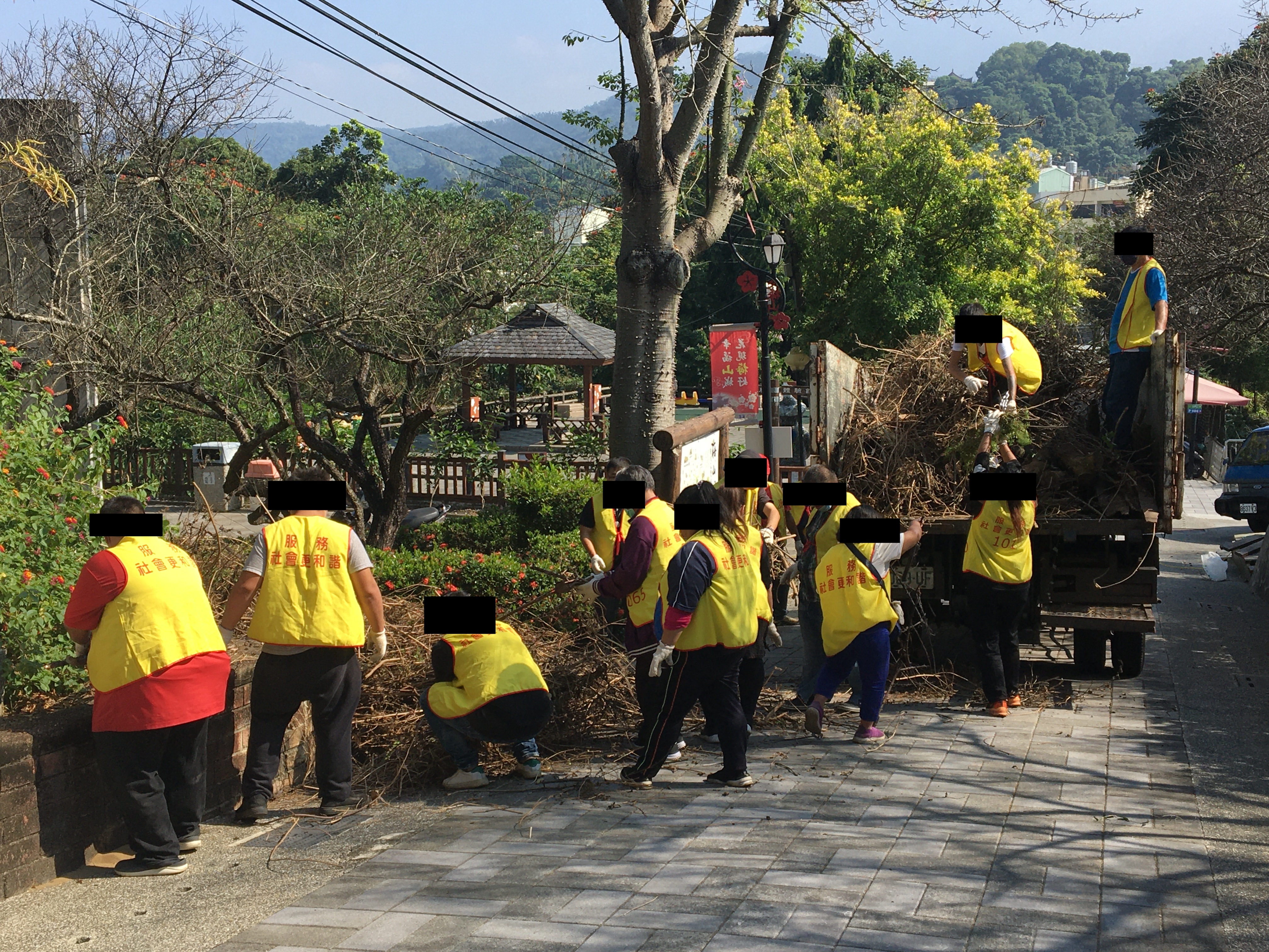 10.1101117-大批的枯木枯枝搬運上回收車