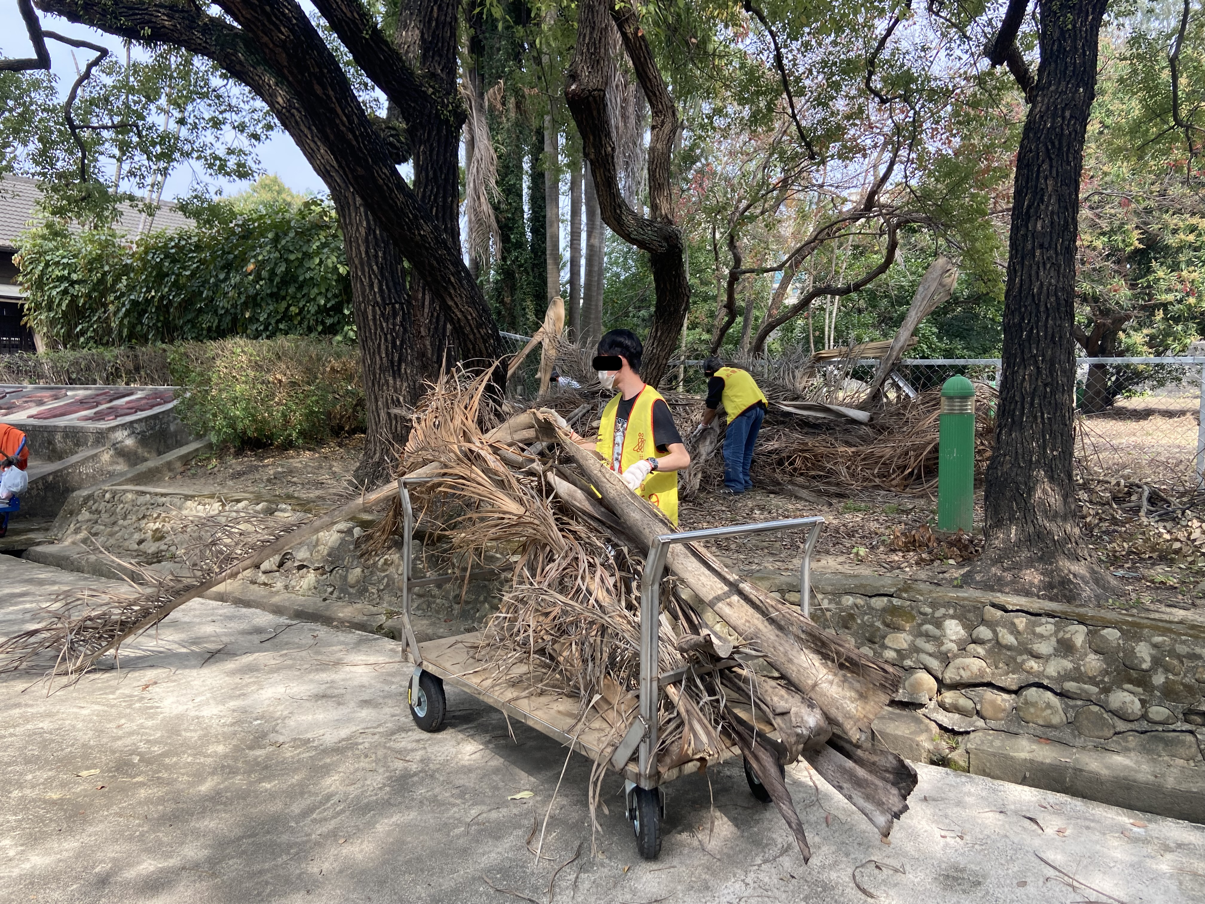 07勞動人協助搬運枯葉、樹枝至垃圾處理場