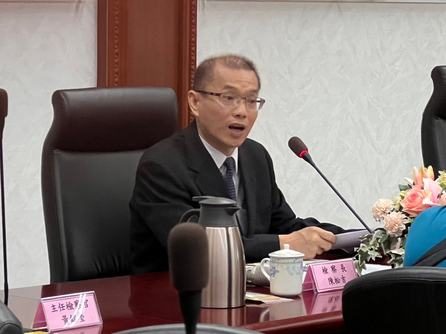 本署陳松吉檢察長致詞感謝與勉勵各社會勞動執行機構
