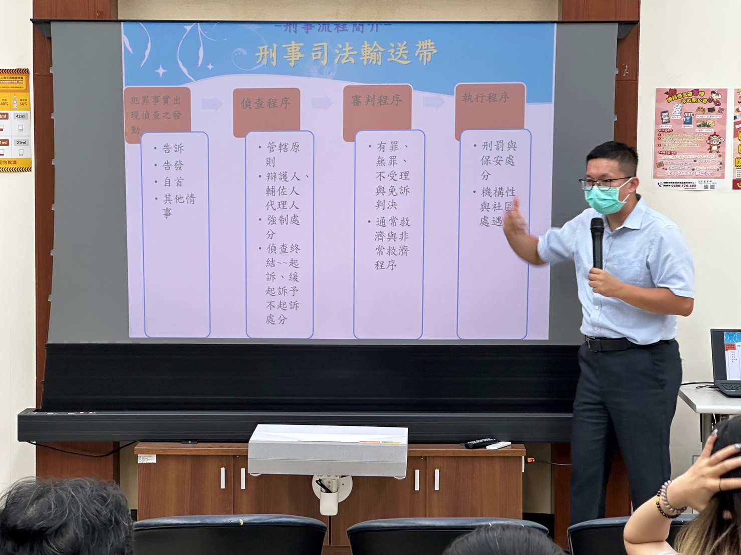 1130710-3.蔡國強律師介紹法院與地檢署差異和權責揭開課程序幕。
